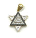 14K Gold and Diamond Star of David with Central Stone Necklace